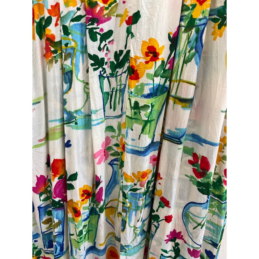 Jams World Womens Small Floral Midi Dress Beach Boho Vacation Resort Watercolor - Picture 12 of 16